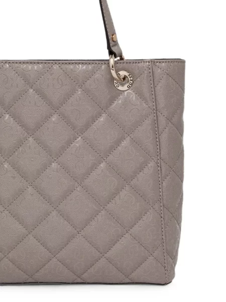 Matlasat geantă shopper Guess cu imagine gri