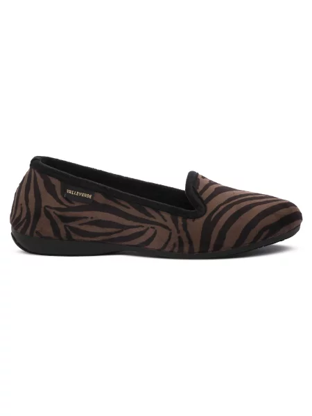 Pantofi Valleverde cu model zebră negru