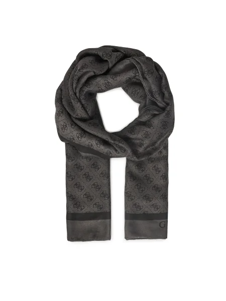 GUESS Fular Katya metalic / negru gri
