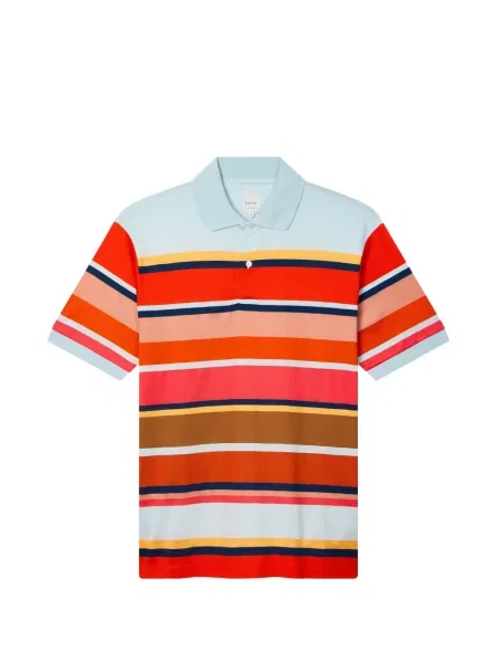 Tricou polo Paul Smith cu dungi portocaliu