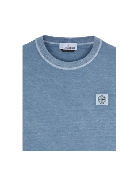 Krótka koszulka Stone Island z krótkim rękawem z kamieniami niebieska