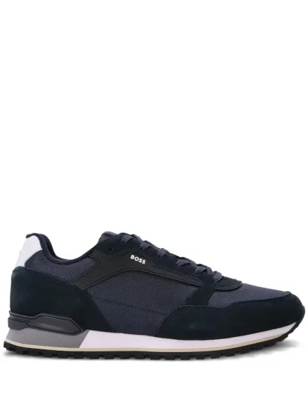 Sneakerși Boss din piele de căprioară albastru
