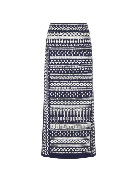 Fustă midi Temperley London tricotate albastru