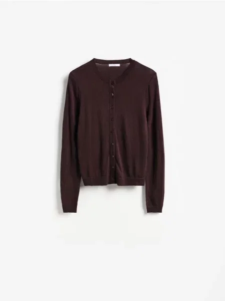 Reserved Cardigan cu adaos de lână maro