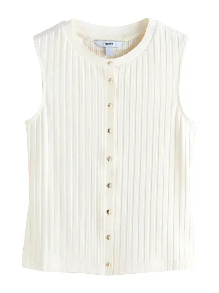Next Pleten brezrokavnik ecru