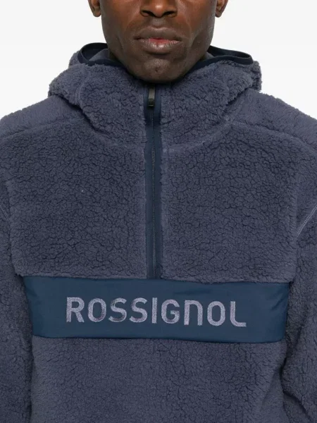 Anorak Rossignol din fleece de jumătate de fermoar albastru