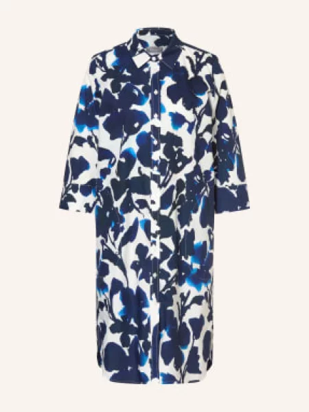 White Label Sukienka Koszulowa Z Rękawami I Ozdobnymi Perełkami blau biała