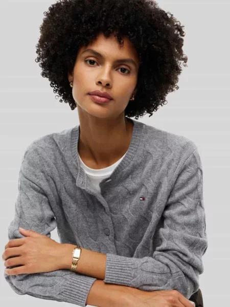 Kardigan rozpinany z wełny z detalem z logo Tommy Hilfiger