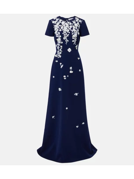 Rochie Carolina Herrera cu broderie albastru