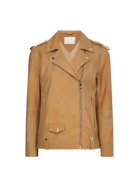 Kurtka skórzana Tommy Hilfiger beżowa