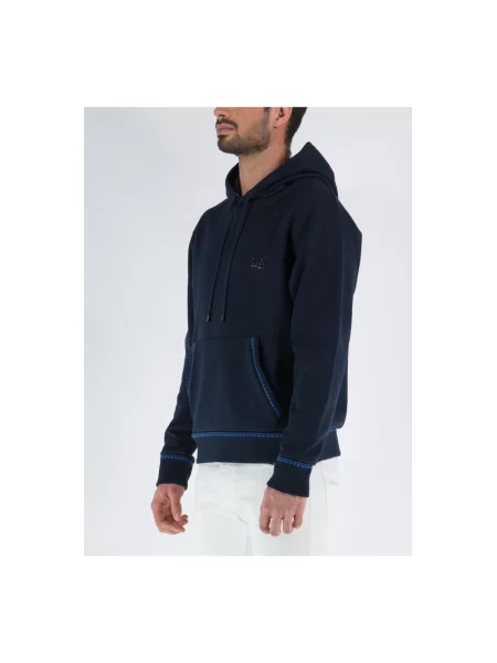 Bluza z kapturem Etro z kapturem frotte niebieska