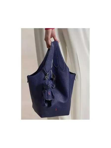 Zawieszka Polo Ralph Lauren skórzana niebieska