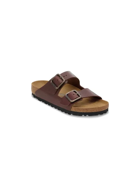 Klapki Birkenstock skórzane brązowe