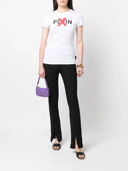 Raštuotas marškinėliai Philipp Plein balta