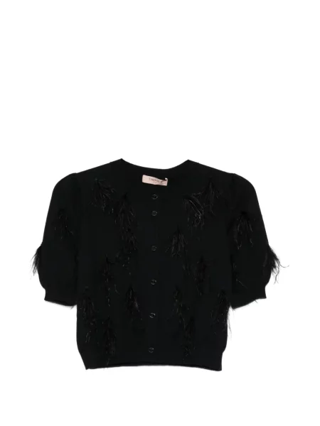 Cardigan Twinset cu pene negru