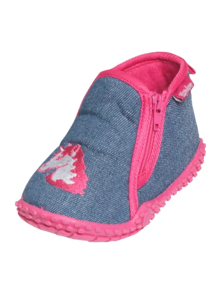 PLAYSHOES Papuci de casă Einhorn denim / roz închis albastru