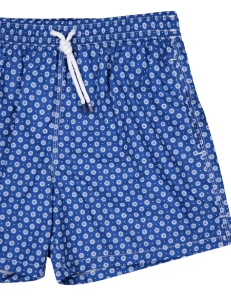Slip de baie Fedeli cu model floral albastru