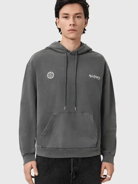 AllSaints hanorac cu glugă bărbătesc din EMBLEM gri