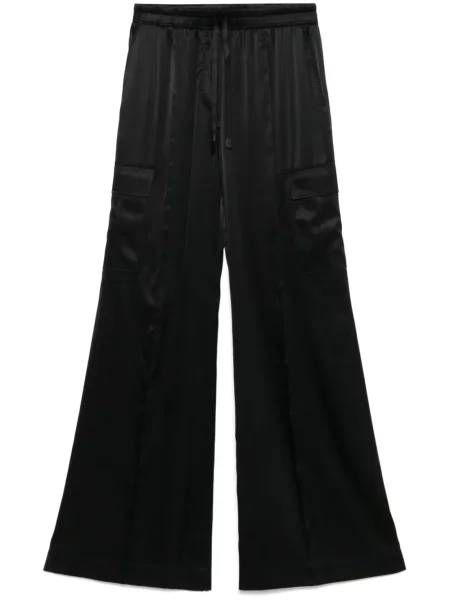 Satynowe spodnie cargo Tom Ford czarne