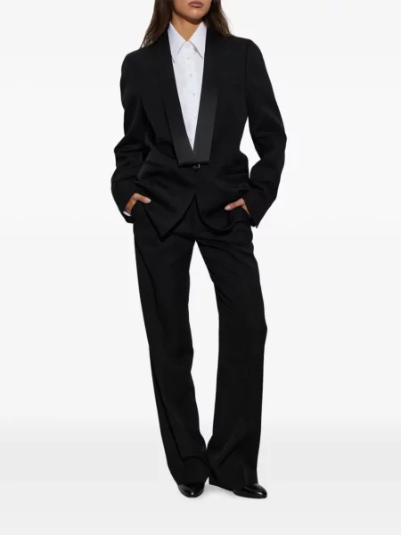 Pantaloni Maison Margiela de lână negru