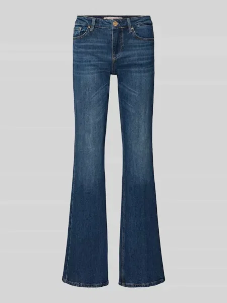 Jeansy o kroju wide fit z poszerzaną nogawką bootcut Guess niebieskie