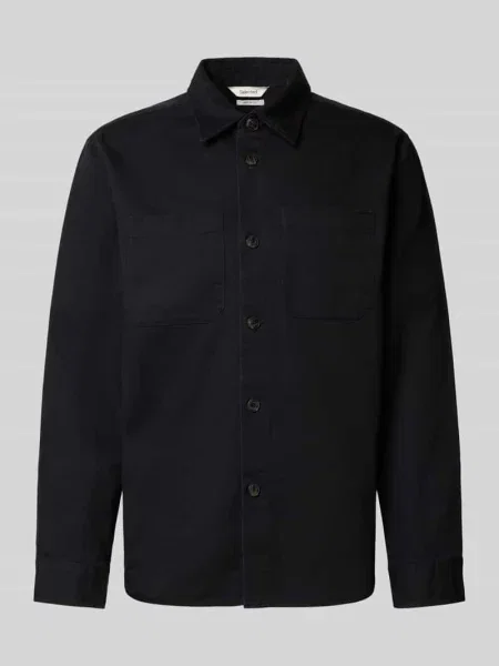 Kurtka koszulowa o kroju regular fit z czystej bawełny model ‘TRAVIS’ Selected Homme czarna