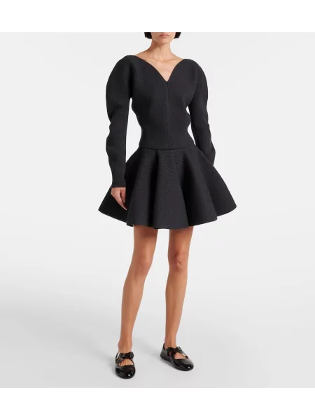 Fustă Alaïa de lână negru