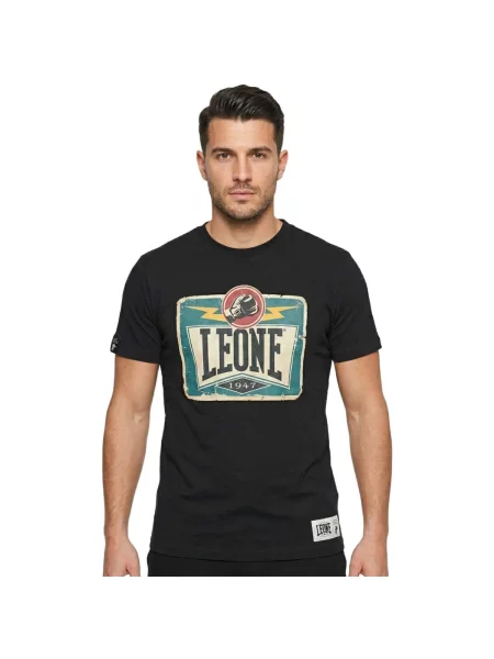 Scurt tricou Leone 1947 cu mâneci scurte negru