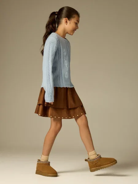 Reserved Botine din piele bej