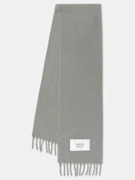 Szal Maison Kitsune z alpaki z logo zielona