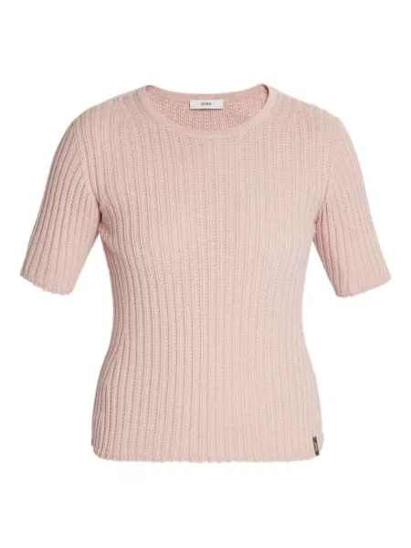 Top Erdem tricotate cu nervuri roz