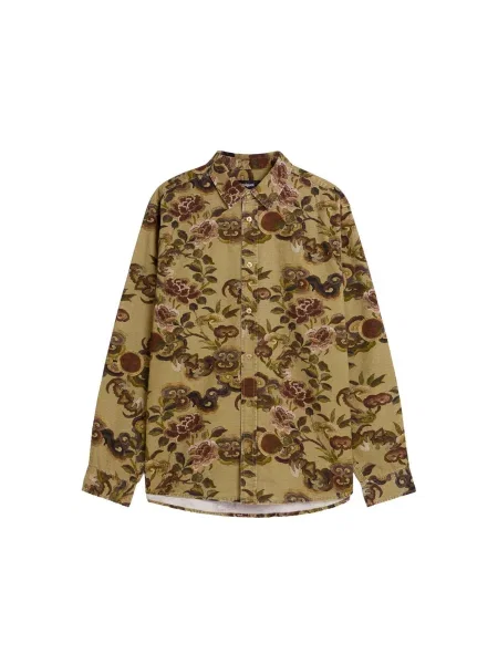 Desigual Cămașă Dragon oliv / verde închis / burgundy roșu
