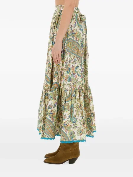 Fusta maxi Etro cu model paisley verde