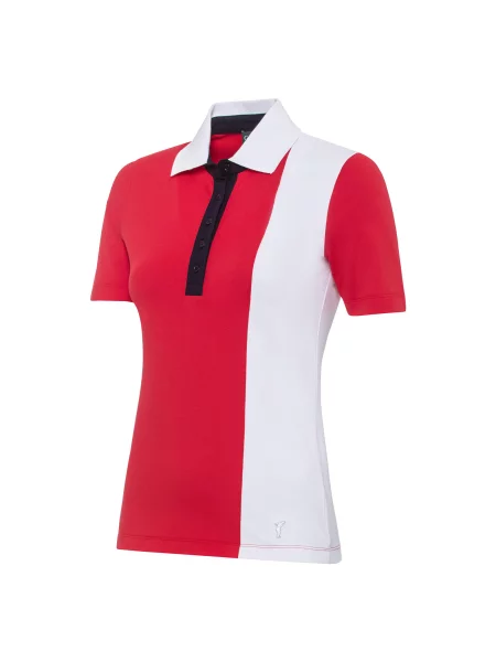 Koszulka polo Golfino Classic tricolore czerwona