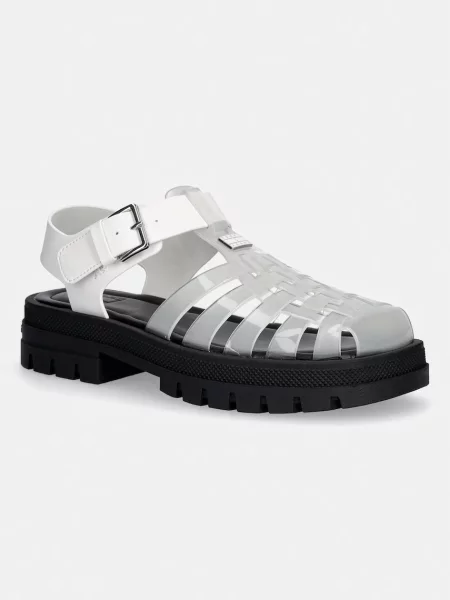 Tommy Jeans sandale cu călcâiul deschis femei TJW JELLY FISHERMAN SANDAL alb