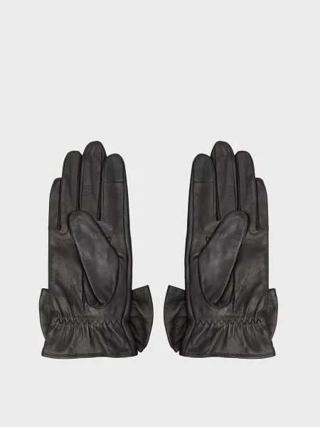 Кожаные перчатки Karl Lagerfeld черные