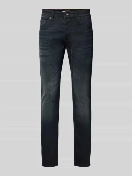 Jeansy o kroju slim fit z efektem znoszenia model ‘GLENN’ Jack & Jones niebieskie