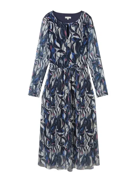 TOM TAILOR Rochie albastru / albastru marin / gri alb