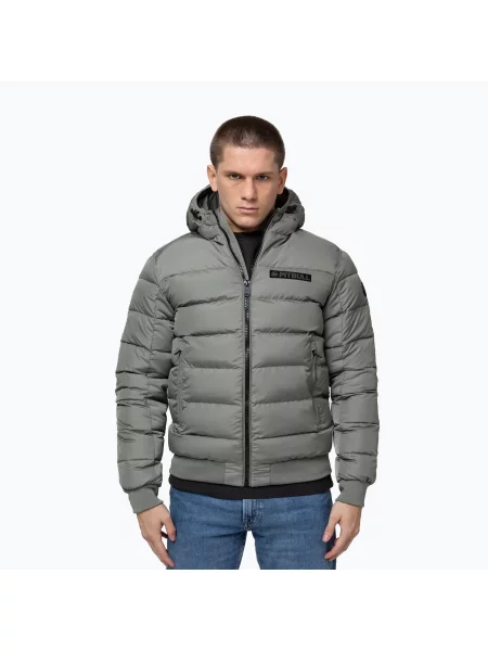 Мъжко зимно яке Pitbull Dillon Quilted Hooded dusty salvia сиво