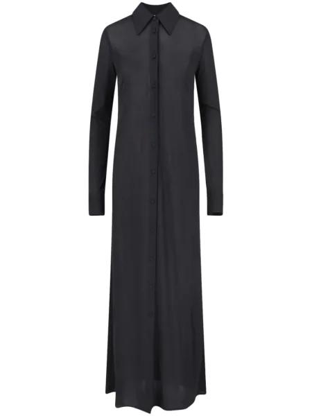 Rochie tip cămașă Jil Sander de costum negru