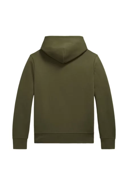 Fleece polo Polo Ralph Lauren με κέντημα με λαιμόκοψη v κόκκινο