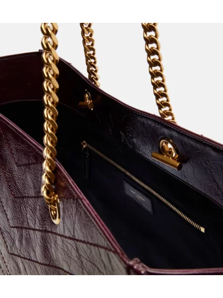 Geanta de piele Saint Laurent din piele mari bordo