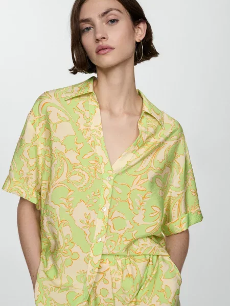 Сорочка MANGO Clavel салатовий