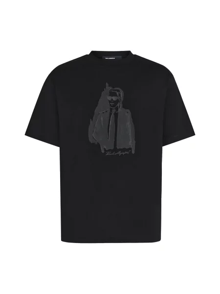 Karl Lagerfeld Tricou gri metalic negru