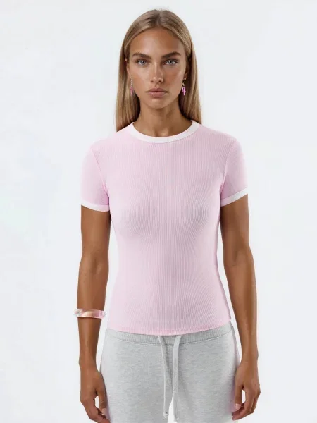 Busem Tričko pink / přírodní bílá