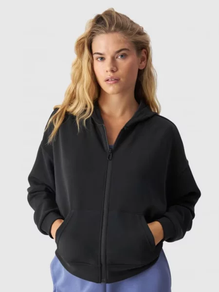 4F bluza dresowa rozpinana z kapturem XS czarna