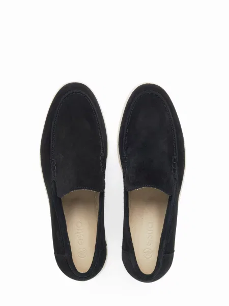 Велюрові Лофери Estro чорний