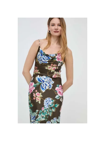 Guess sukienka AKILINA maxi prosta zielony