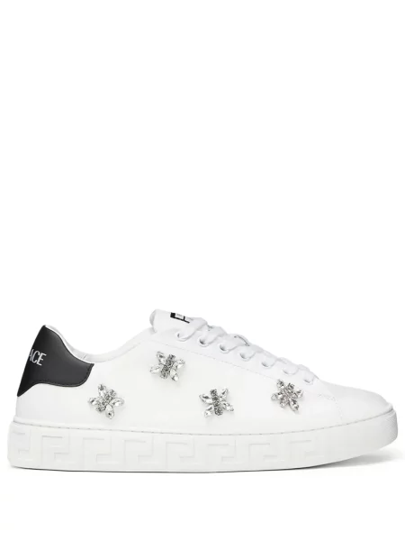 Sneakerși Versace de cristal alb