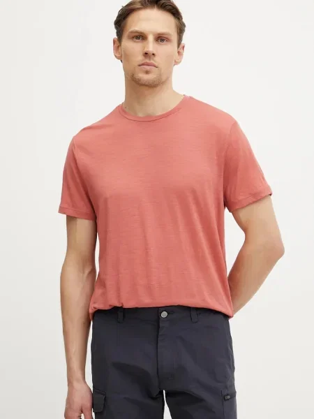 Спортна тениска Icebreaker Merino Tech Lite с десен оранжево